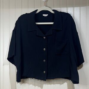 POL black button down Top NWOT